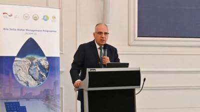  وزير الري يشارك في ورشة عمل "مشروع تعزيز مرونة منظومة الري في منطقة قوته بمحافظة الفيوم"