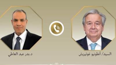 وزير الخارجية يبحث هاتفيا مع "جوتيريش" مستجدات الأوضاع الإقليمية المتسارعة