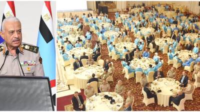 الفريق أول عبد المجيد صقر القائد العام للقوات المسلحة وزير الدفاع والإنتاج الحربى يكرم أبطال القوات المسلحة المحققين للإنجازات الرياضية المحلية والدولية