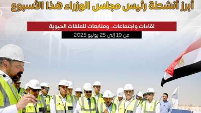 تعرف على نشاط رئيس الوزراء فى أسبوع