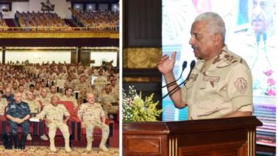 وزير الدفاع يلتقى عدداً من مقاتلى الجيش الثانى الميدانى وكلية الضباط الاحتياط ومعهد ضباط الصف