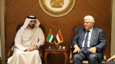 وزير التعليم العالي يبحث سبل تعزيز التعاون مع دولة الإمارات ويتابع الموقف التنفيذي لفرع جامعة الإسكندرية بأبوظبي