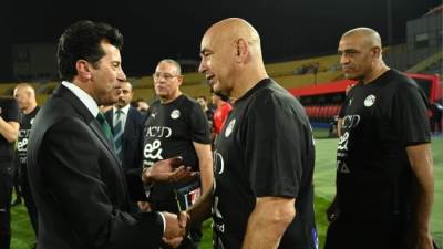 قبل مواجهة المنتخب الإثيوبي بتصفيات كأس العالم.. وزير الرياضة يشهد مران المنتخب الوطني