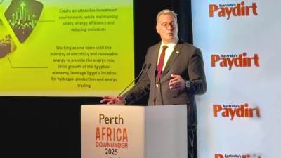 وزير البترول يلقي كلمة في افتتاح اليوم الثاني للمؤتمر الإفريقي الأسترالي للتعدين والطاقة «Africa Down Under» بمدينة بيرث الأسترالية