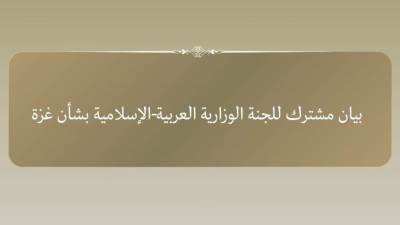 بيان مشترك صادر عن وزراء خارجية اللجنة العربية الإسلامية بشأن غزة