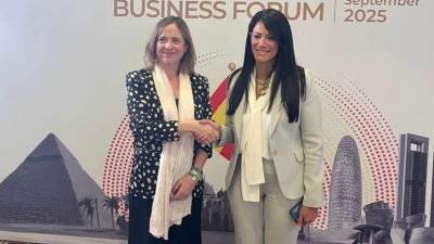 المشاط تلتقي وزيرة الدولة للتجارة بمملكة إسبانيا خلال فعاليات منتدى الأعمال المصري الإسباني