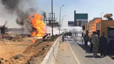 انفجار خط غاز في بحر مويس ببنها