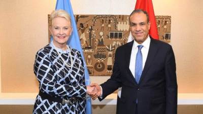 وزير الخارجية يلتقى بالمديرة التنفيذية لبرنامج الغذاء العالمي