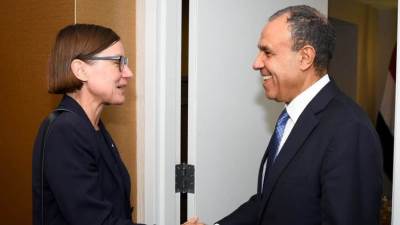 وزير الخارجية يلتقي مع رئيسة اللجنة الدولية للصليب الأحمر