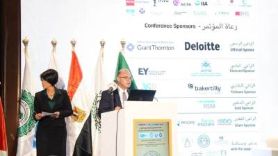 رئيس الرقابة المالية يلقي كلمة رئيسية بالمؤتمر المهني الدولي الثاني عشر لاتحاد المحاسبين والمراجعين العرب