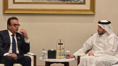 وزير الصحة يبحث مع وزير الصحة القطري دعم القطاع الصحي في غزة وتعزيز التعاون 