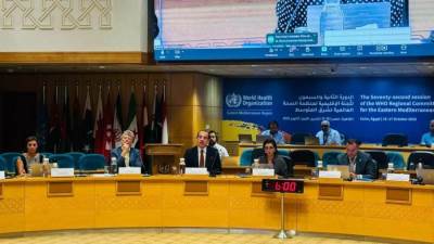 نائب وزير الصحة يشارك في الاجتماع الإقليمي الـ72 لمنظمة الصحة العالمية لإقليم شرق المتوسط