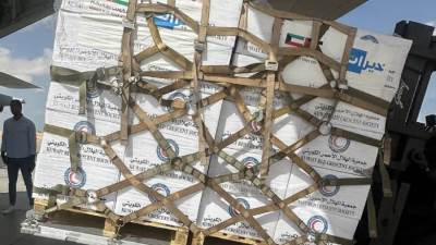 مطار العريش يستقبل طائرة مساعدات كويتية لصالح أهالي قطاع غزة