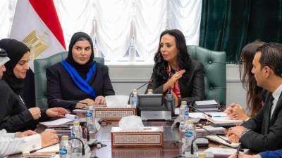  وزيرة التضامن الاجتماعي تستقبل وزيرة الدولة للتعاون الدولي بدولة قطر