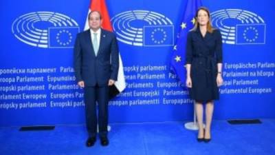 الرئيس السيسى يعرب عن تقدير مصر للموقف المشرف للبرلمان الأوروبى لدعم القضية الفلسطينية