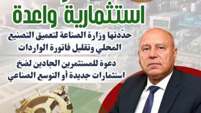 تعرف بالتفصيل على الـ28 فرصة استثمارية واعدة المحددة من وزارة الصناعة بهدف تعميق التصنيع المحلي وتلبية احتياجات السوق