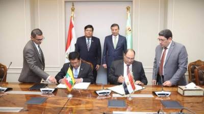 وزير الزراعة يشهد توقيع مذكرة تفاهم لتبادل الخبرات والتكنولوجيا الحديثة مع دولة ميانمار