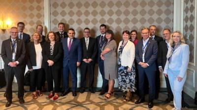 رئيس التمثيل التجاري يستعرض أمام وفد رجال الأعمال الألماني المرافق للرئيس الألماني رؤية مصر