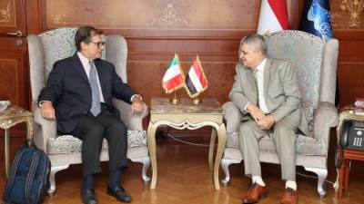 الفريق أسامة ربيع يلتقي المبعوث الإيطالي لمشروع الممر الاقتصادي الهند _الشرق الأوسط_ أوروبا "IMEC" لبحث سبل التعاون المشترك