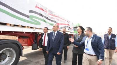 وزارة التموين تطلق القافلة رقم (14) من المساعدات الإغاثية العاجلة إلى قطاع غزة بالتعاون مع هيئة الإغاثة الكاثوليكية*