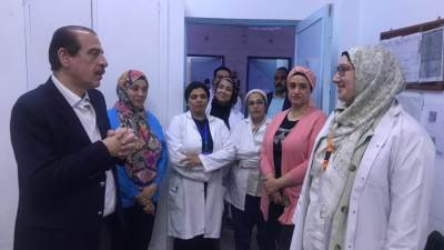 نائب وزير الصحة يتفقد مستشفى الشروق المركزي ومركز طب أسرة (63 متر) ويوجه بسرعة إصلاح جهاز التخدير والتعاقد مع استشاريين أنف وأذن