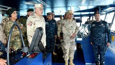 وزير الدفاع يشهد تنفيذ المرحلة الرئيسية للتدريب المشترك " ميدوزا -14"