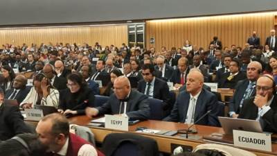 وزير الصناعة والنقل يلقي كلمة مصر امام الجمعية العامة للمنظمة البحرية الدولية (IMO) المنعقدة بالعاصمة البريطانية لندن