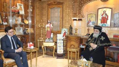 البابا تواضروس الثاني يستقبل وزير الثقافة بالكاتدرائية المرقسية لتهنئته بعيد الميلاد المجيد وبحث آفاق التعاون المشترك