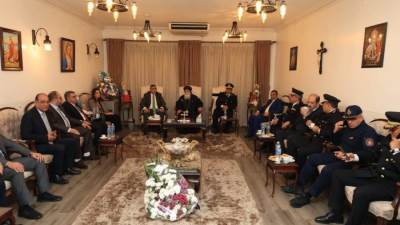 محافظ الجيزة يزور مطرانية أكتوبر وأوسيم للتهنئة بعيد الميلاد المجيد