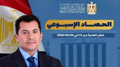 بالانفوجراف: وزارة الشباب والرياضة تصدر حصادها الأسبوعي لأهم أنشطة وبرامج وفعاليات الوزارة خلال الأسبوع المنقضي