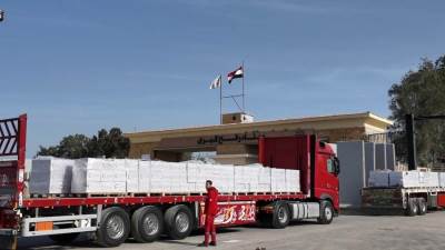 الهلال الأحمر : قافلة زاد العزة الـ123 تتضمن أكثر من  7,550 طنًا من المساعدات الإنسانية الشاملة