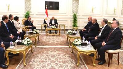 المستشار هشام بدوي يستقبل نائب رئيس الوزراء ووزير الصحة للتهنئة بتوليه رئاسة مجلس النواب