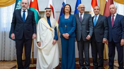 وزراء خارجية مصر والسعودية والأردن والبحرين وقطر يعقدون مباحثات مع نائبة رئيس الوزراء وزيرة خارجية سلوفينيا