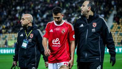 طبيب الاهلي :الاشعة اثبتت اصابة تريزيجيه بشد اسفل العضلة الخلفية