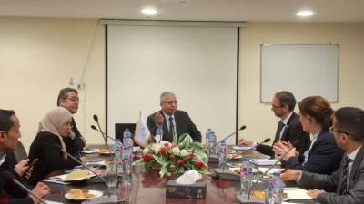 رئيس مجلس إدارة جهاز حماية وتنمية البحيرات يستقبل وفدًا من الوكالة الدنماركية للطب البيطرى والأغذيه والزراعة بالمزارع السمكية