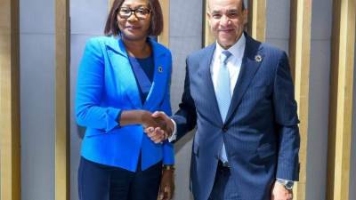 وزير الخارجية يلتقي وزيرة خارجية جمهورية أفريقيا الوسطى