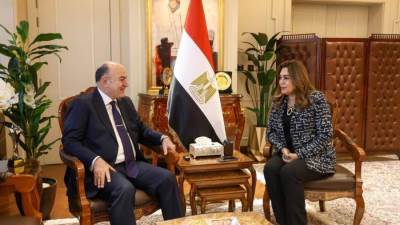 وزيرة التنمية المحلية والبيئة ومستشار رئيس الجمهورية يتابعان مع المحافظين عبر الفيديو كونفرانس الموقف التنفيذي لعدد من الملفات