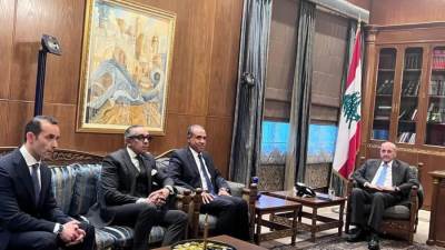 وزير الخارجية يلتقي رئيس مجلس النواب اللبناني ببيروت ويؤكد تضامن مصر مع لبنان الشقيق