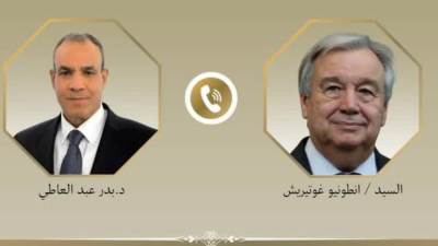 وزير الخارجية وسكرتير عام الأمم المتحدة يبحثان تطورات الأوضاع في الشرق الأوسط