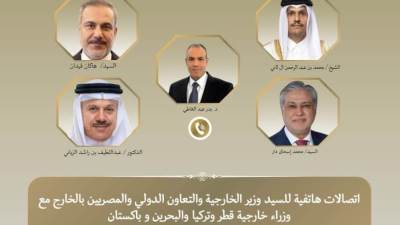 اتصالات هاتفية بين وزير الخارجية ونظرائه في تركيا وباكستان وقطر والبحرين لبحث التطورات الإقليمية وجهود خفض التصعيد