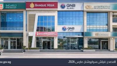 "فيتش سوليوشنز ": ارتفاع ملحوظ في صافي أرباح  ينوك القطاع المصرفي العاملة بمصر خلال 2025