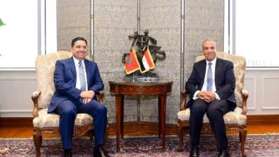 وزير الخارجية يستقبل نظيره المغربي ويبحثان تعزيز العلاقات الثنائية ومستجدات الوضع الإقليمي