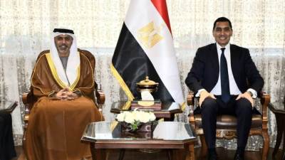 وزير الشباب والرياضة يبحث تعزيز التعاون مع سفير دولة الإمارات في المجالين الشبابي والرياضي