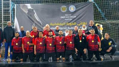 رشا عبد العال تكرم فريق كرة القدم بمصلحة الضرائب المصرية لفوزه بكأس الدورة الرمضانية لوزارة المالية