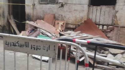 وفـــاة 3 أشخاص ونجاة 3 آخرين في حادث انهــيار جزئي بعقار وسط الإسكندرية