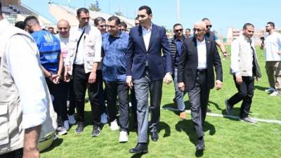 وزير الرياضة ومحافظ شمال سيناء يتفقدان حمام السباحة الأوليمبي وعددًا من المشروعات التنموية باستاد العريش