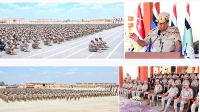 وزير الدفاع يتفقد إحدى وحدات التدريب الأساسي بالقوات المسلحة