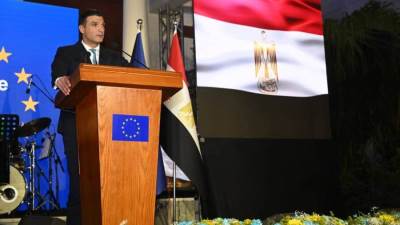 وزير الصناعة يشارك بالاحتفال بالذكرى السادسة والسبعين ليوم أوروبا 