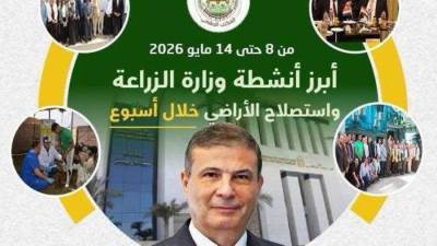 "الزراعة" تستعرض جهودها في دعم المزارعين وتحقيق الأمن الغذائي خلال الأسبوع الثاني من مايو الجاري