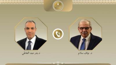وزير الخارجية يجري اتصالاً هاتفياً مع رئيس مجلس الوزراء اللبناني ويؤكد وقوف مصر إلى جانب لبنان